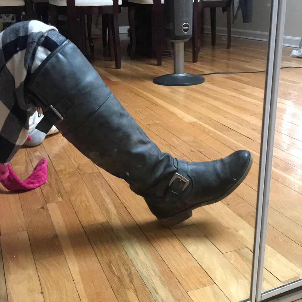 GREY RIDING BOOTS STEVE MADDEN